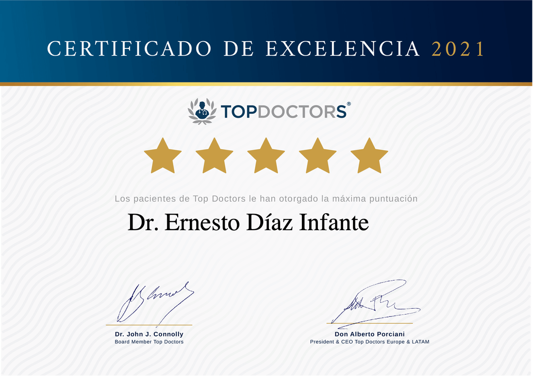 Top Doctors 2020 - Dr. Díaz Infante Certificado de Excelencia 