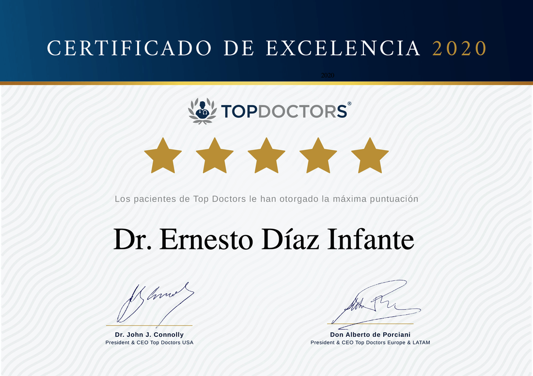 Top Doctors 2020 - Dr. Díaz Infante Certificado de Excelencia 